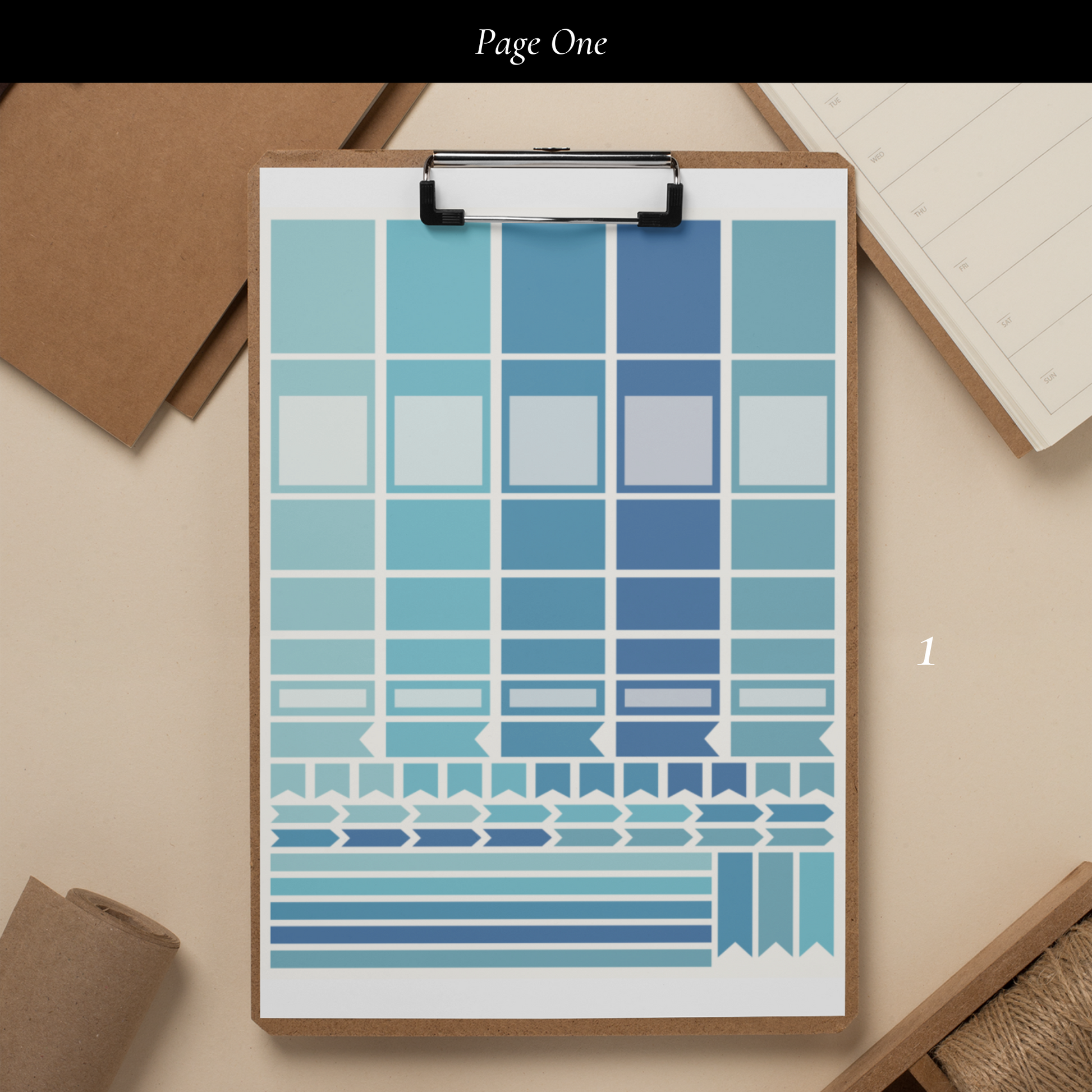 Printable Blue Planner Sticker Set