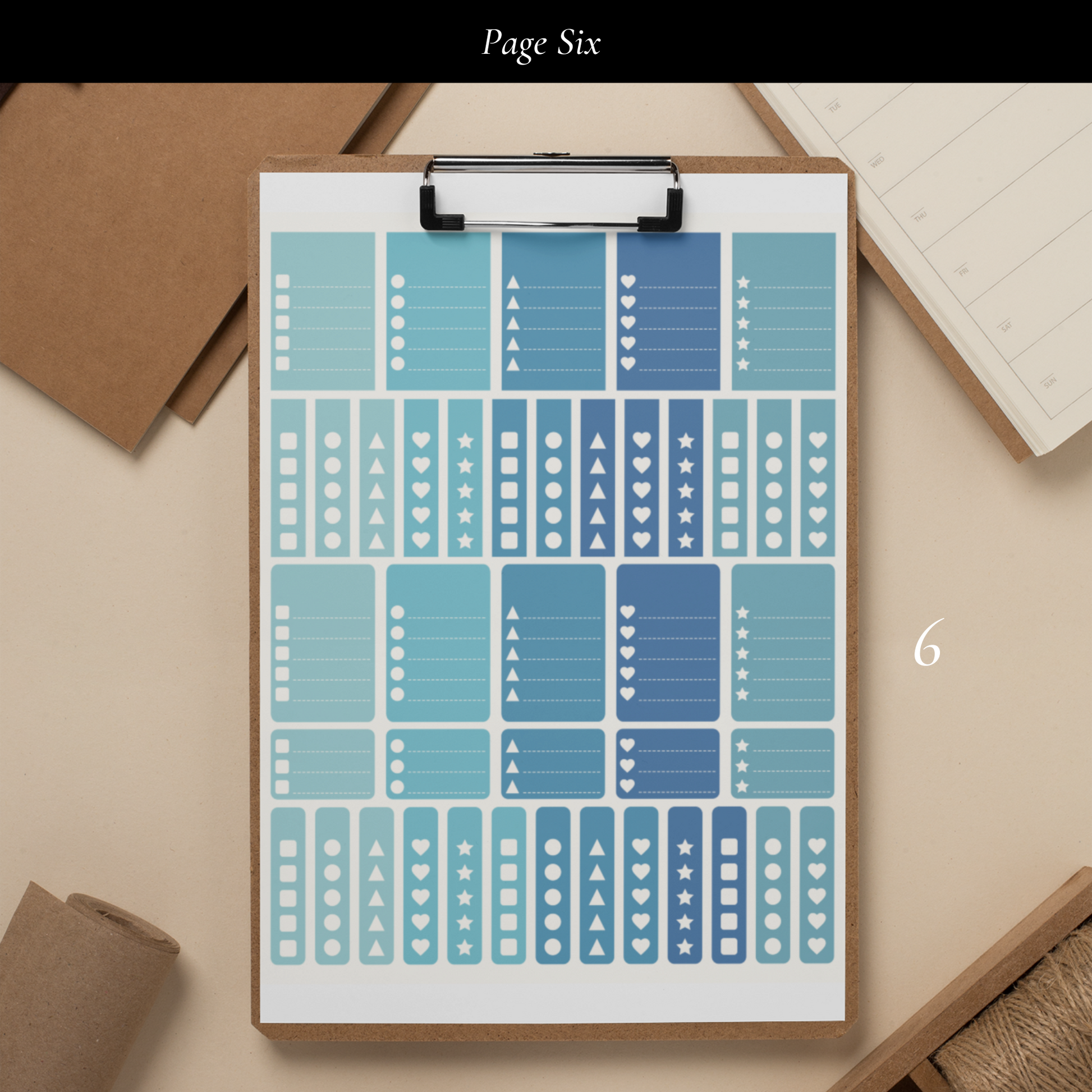 Printable Blue Planner Sticker Set