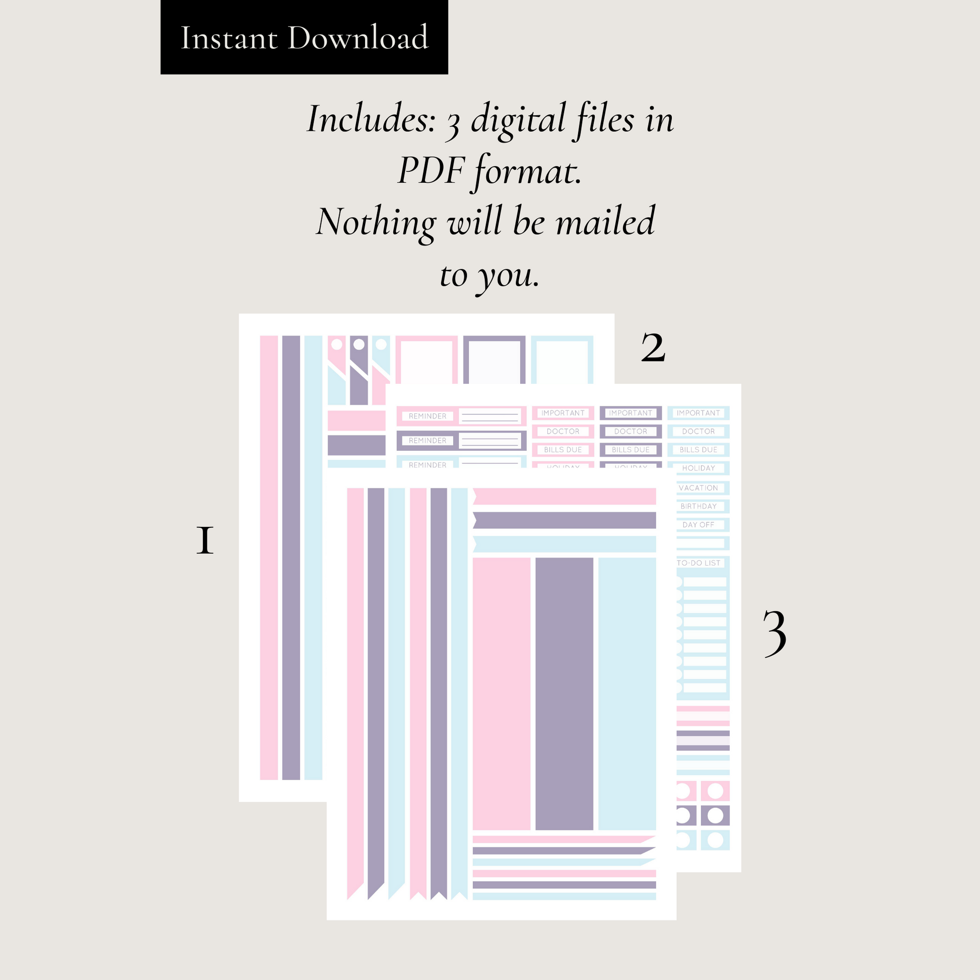 Printable Dainty Planner Sticker Set