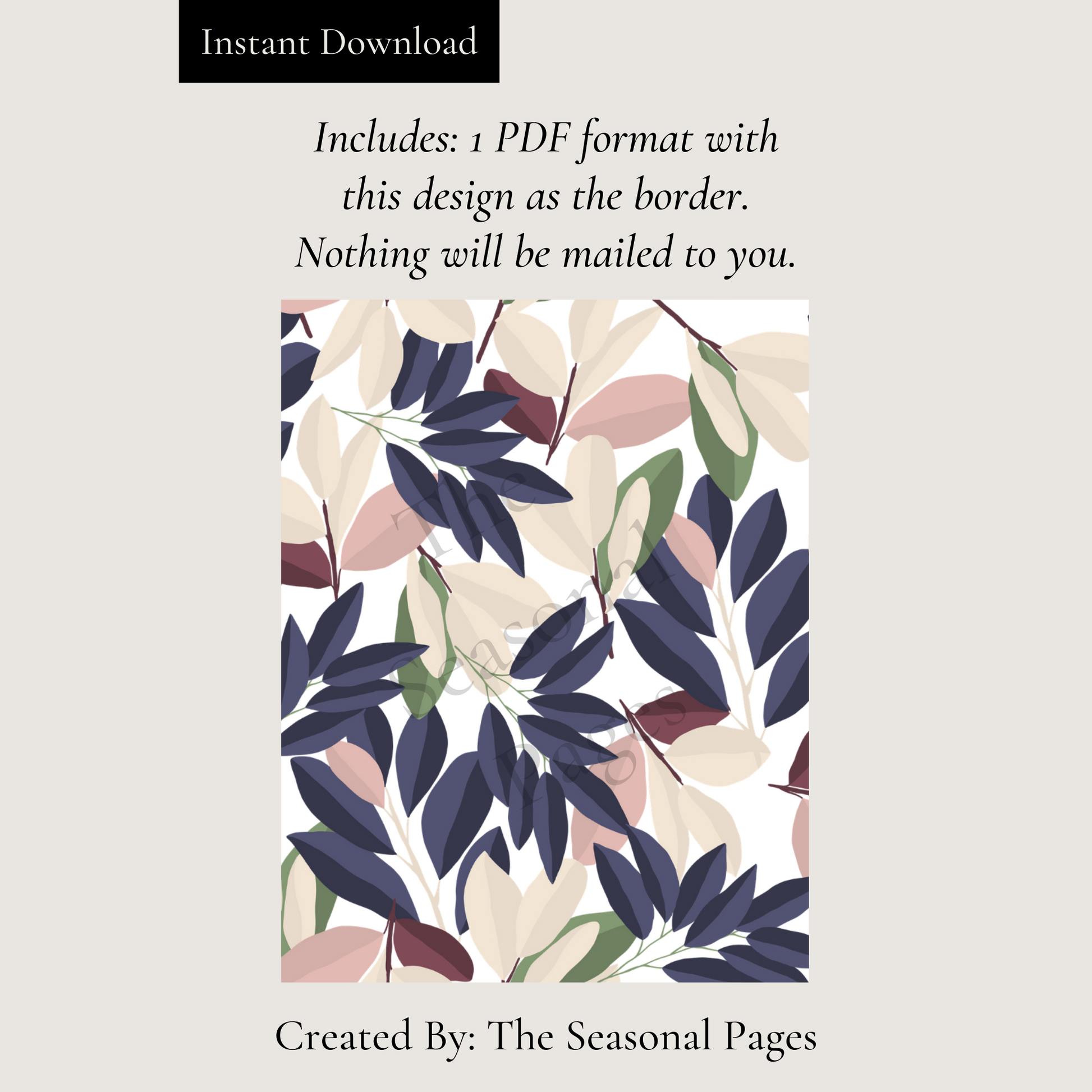 Printable Colored Plant Stationery