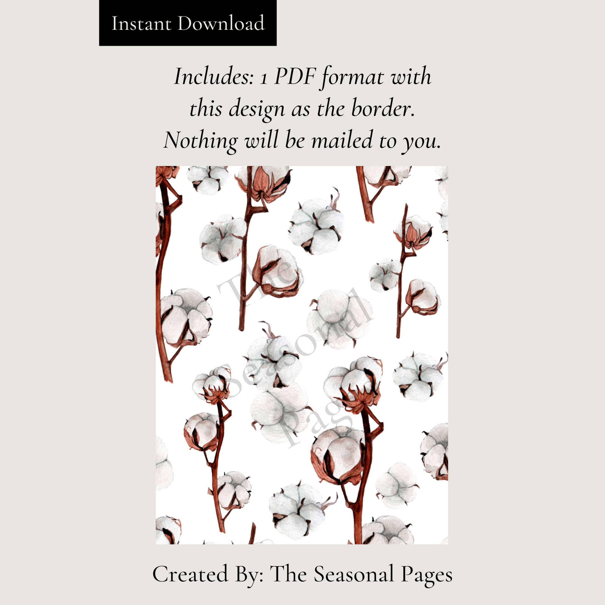 Printable Cotton Nature Stationery