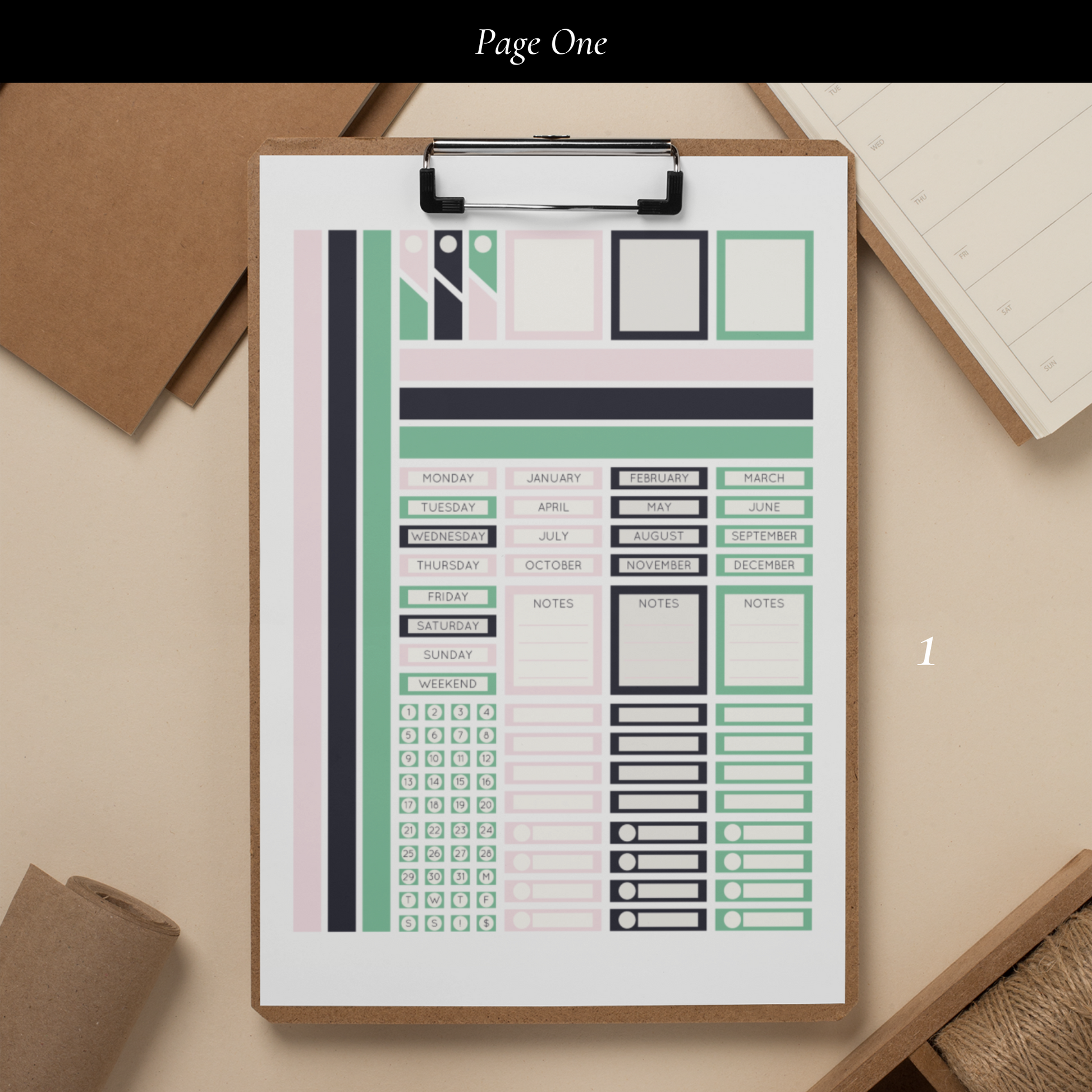 Printable Bold Glam Planner Sticker Set