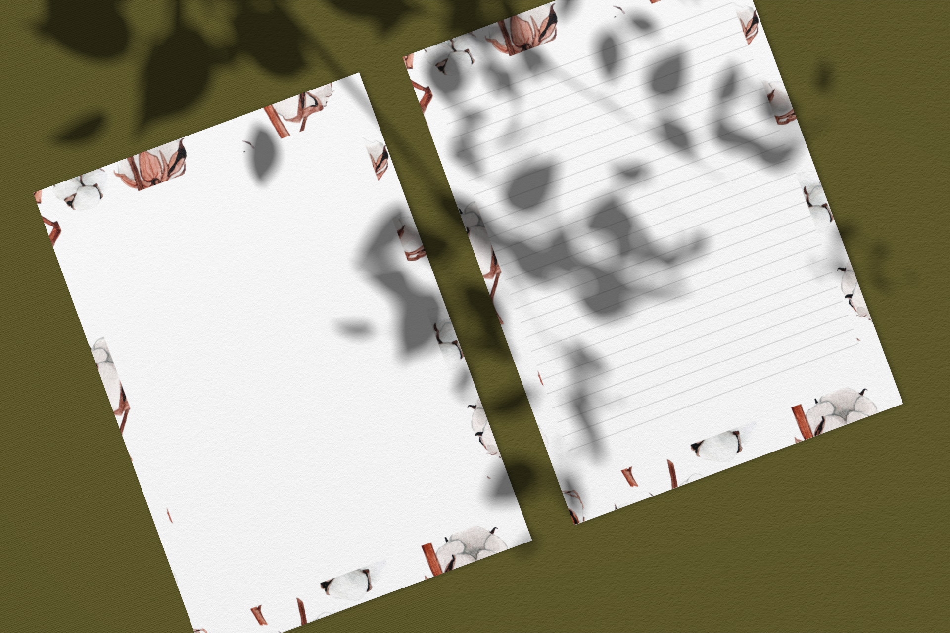 Printable Cotton Nature Stationery