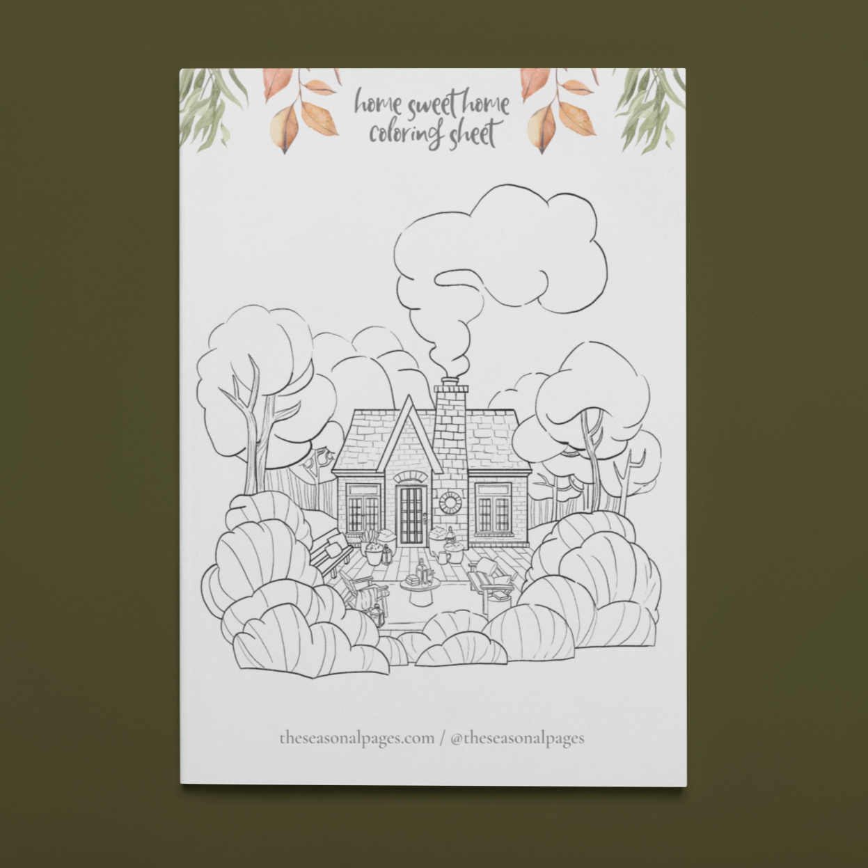 Home Sweet Home Coloring Page Printable