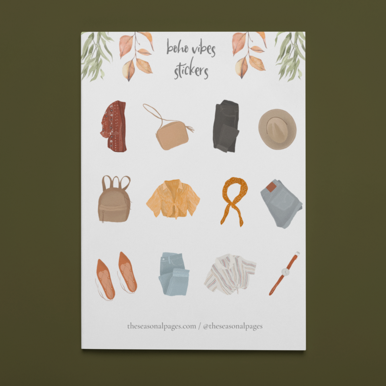 Printable Boho Vibes Sticker Set