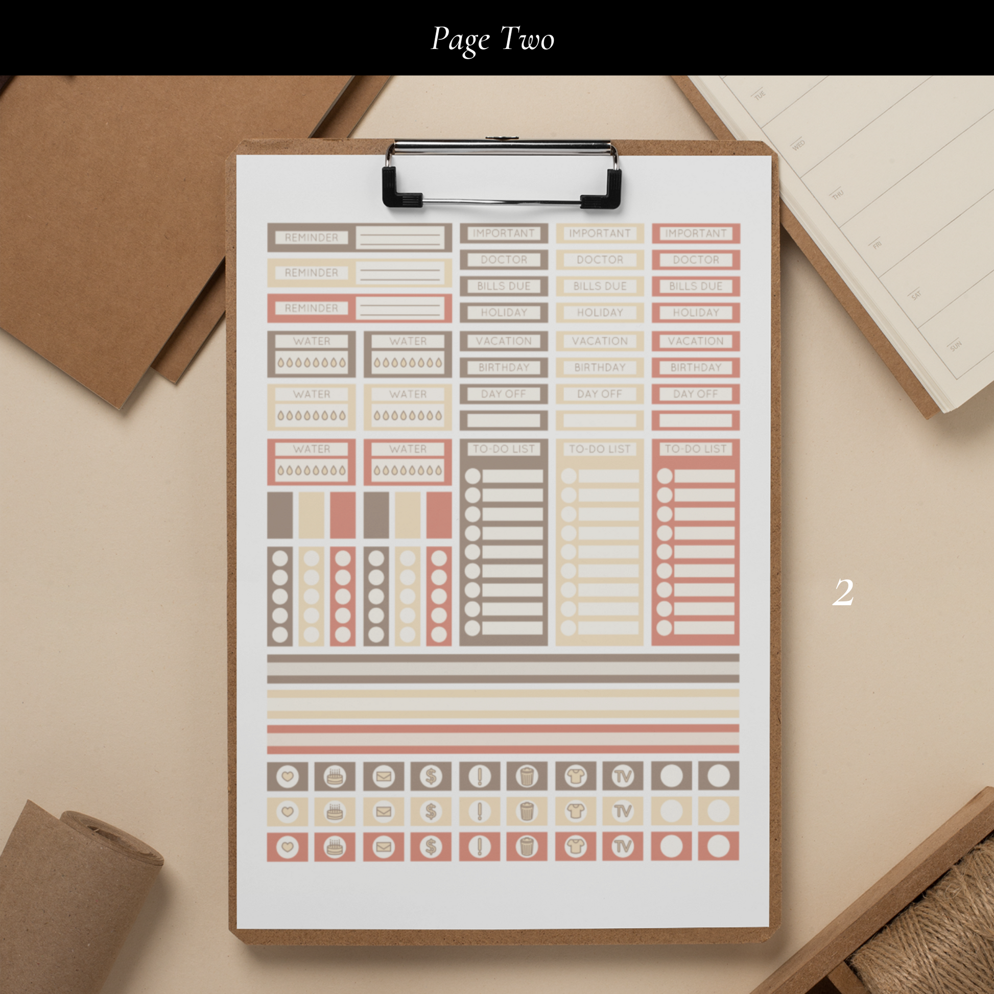 Printable Neutral Planner Sticker Set