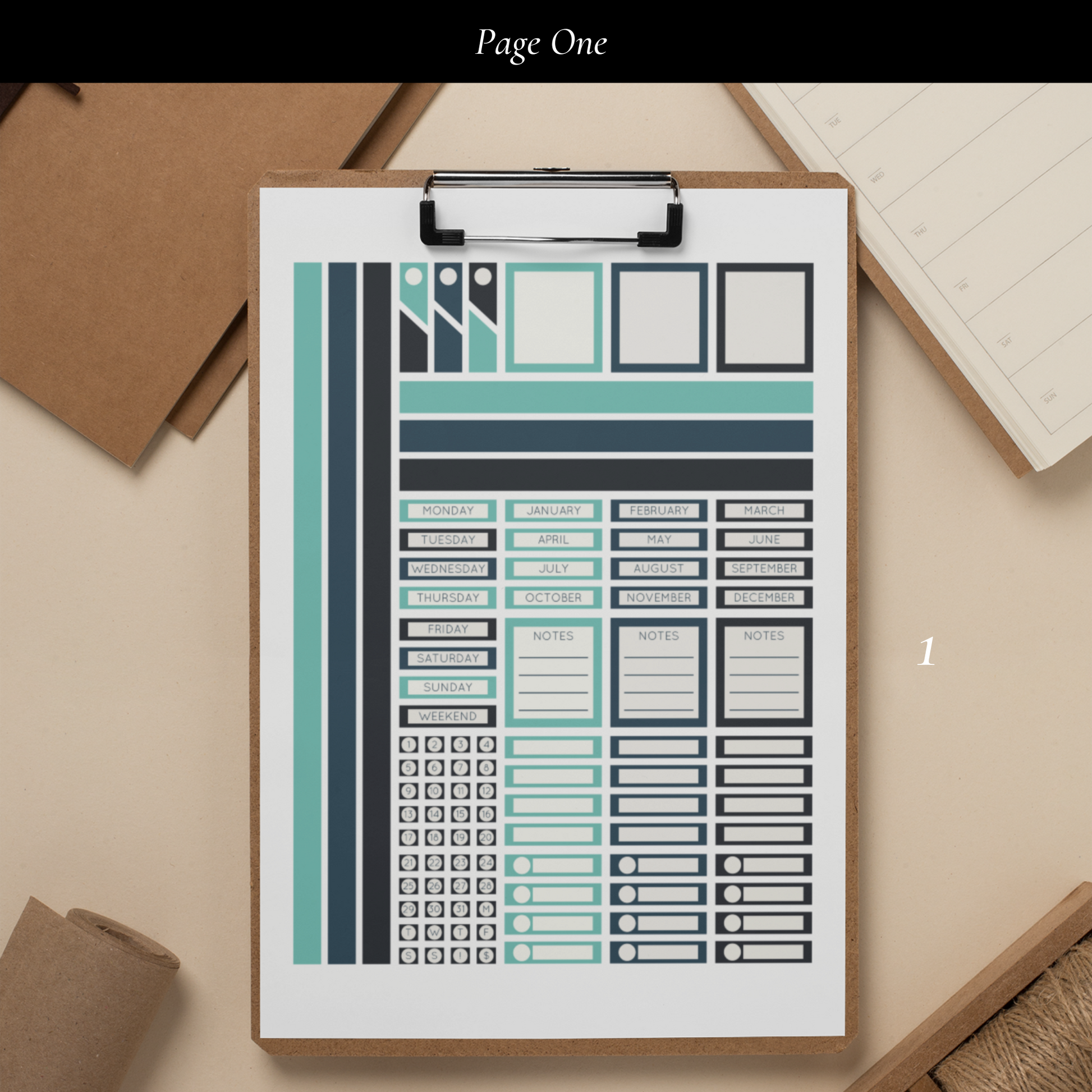Printable Deep Ocean Planner Sticker Set