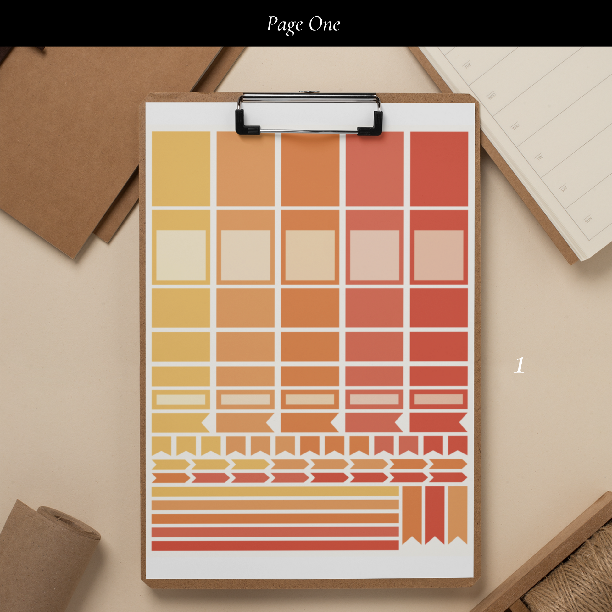 Printable Orange Planner Sticker Set