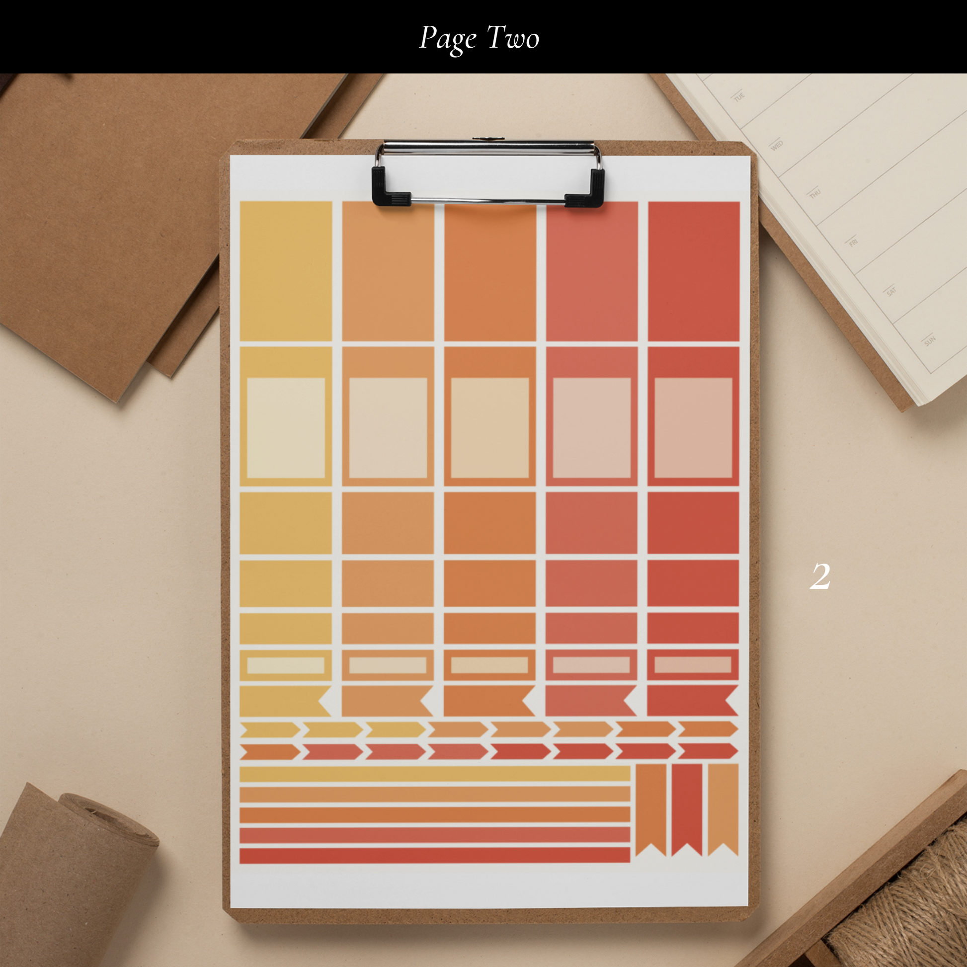 Printable Orange Planner Sticker Set