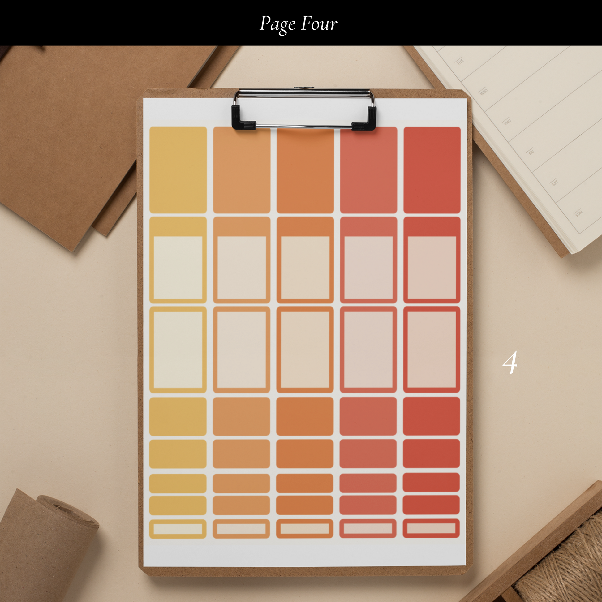 Printable Orange Planner Sticker Set