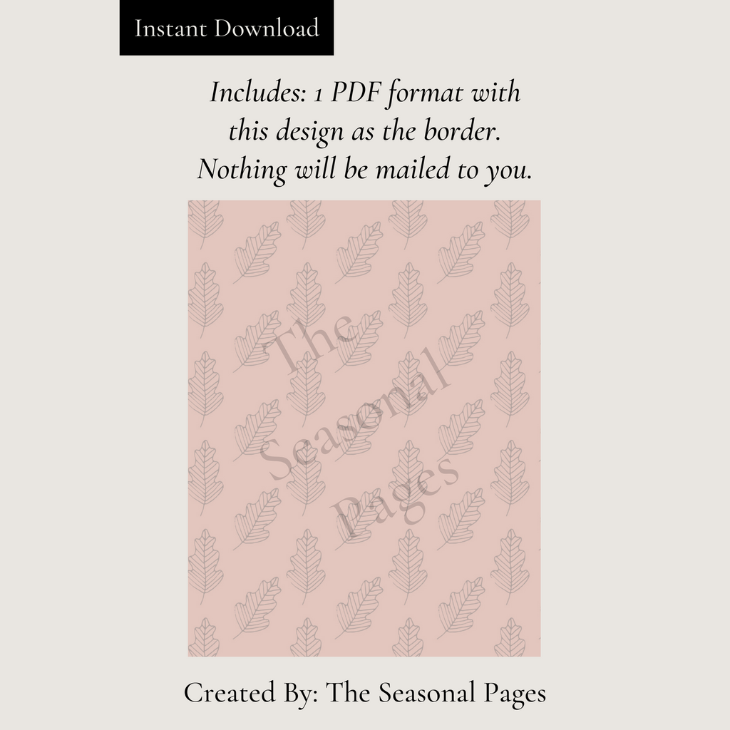 Printable Grey Autumn Stationery