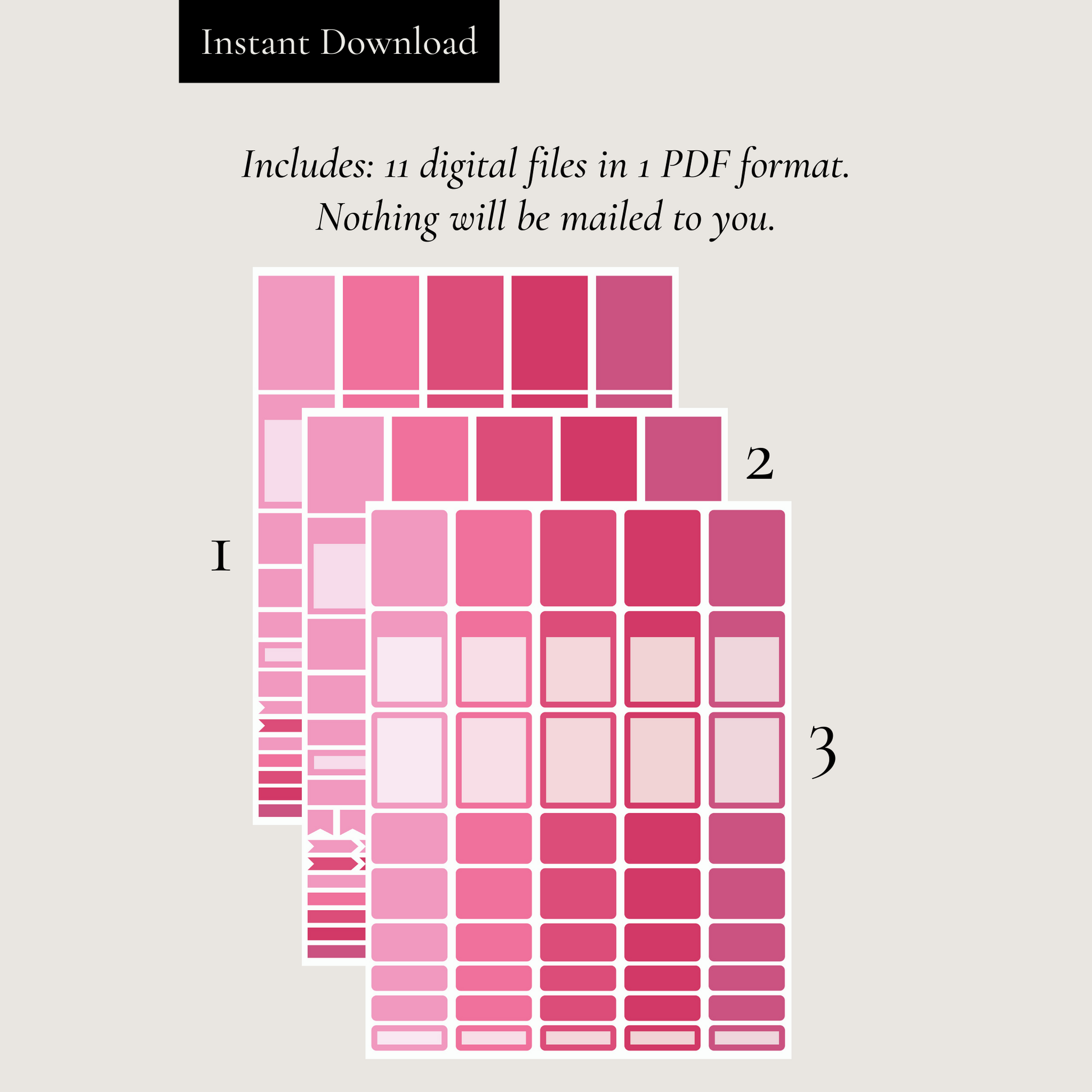 Printable Raspberry Planner Sticker Set