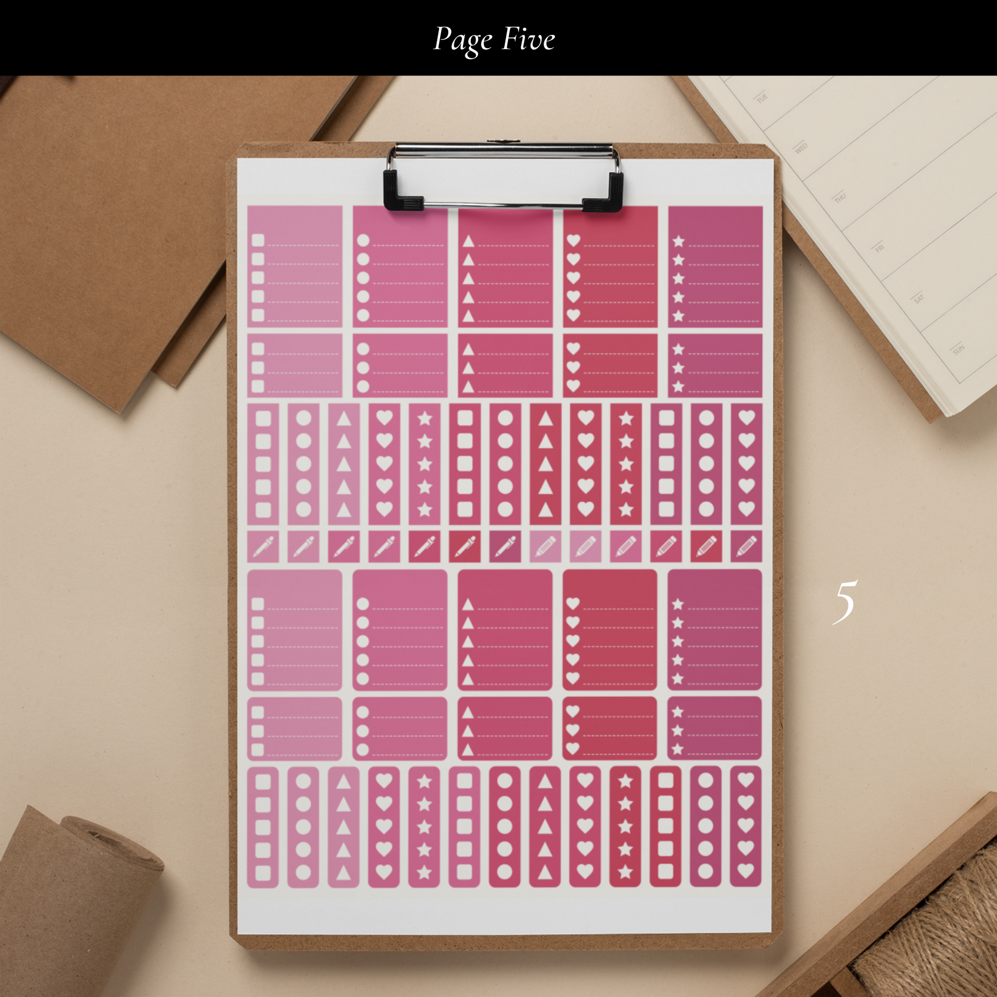 Printable Raspberry Planner Sticker Set