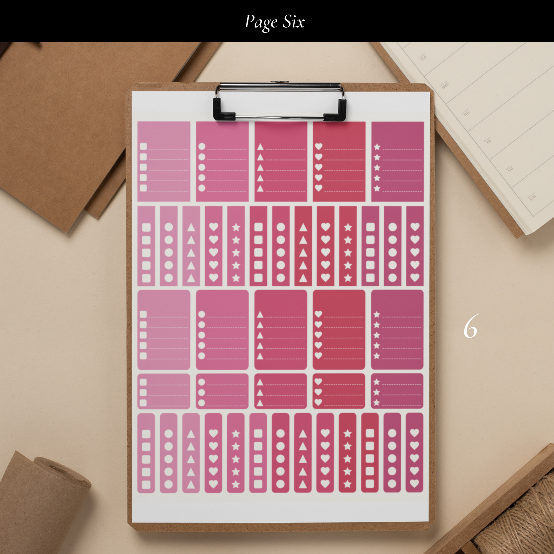 Printable Raspberry Planner Sticker Set